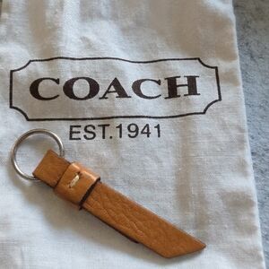 Coach Brown Leather Keychain
